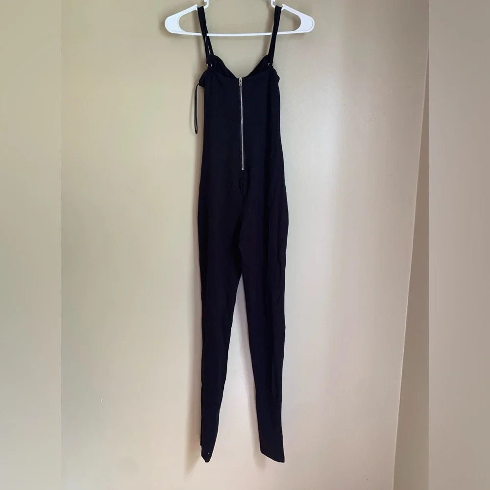 KimCine Curve Corset Jumpsuit, black, leather straps buckles goth size s/m - Picture 4 of 6